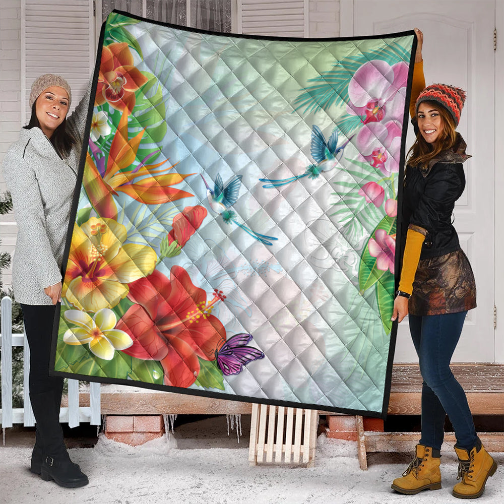 Hawaii Premium Quilt Hibiscus In Jung