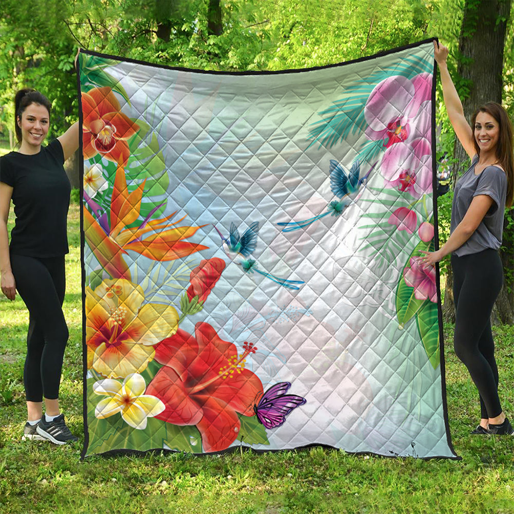 Hawaii Premium Quilt Hibiscus In Jung
