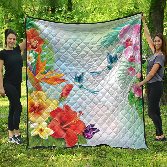 Hawaii Premium Quilt Hibiscus In Jung