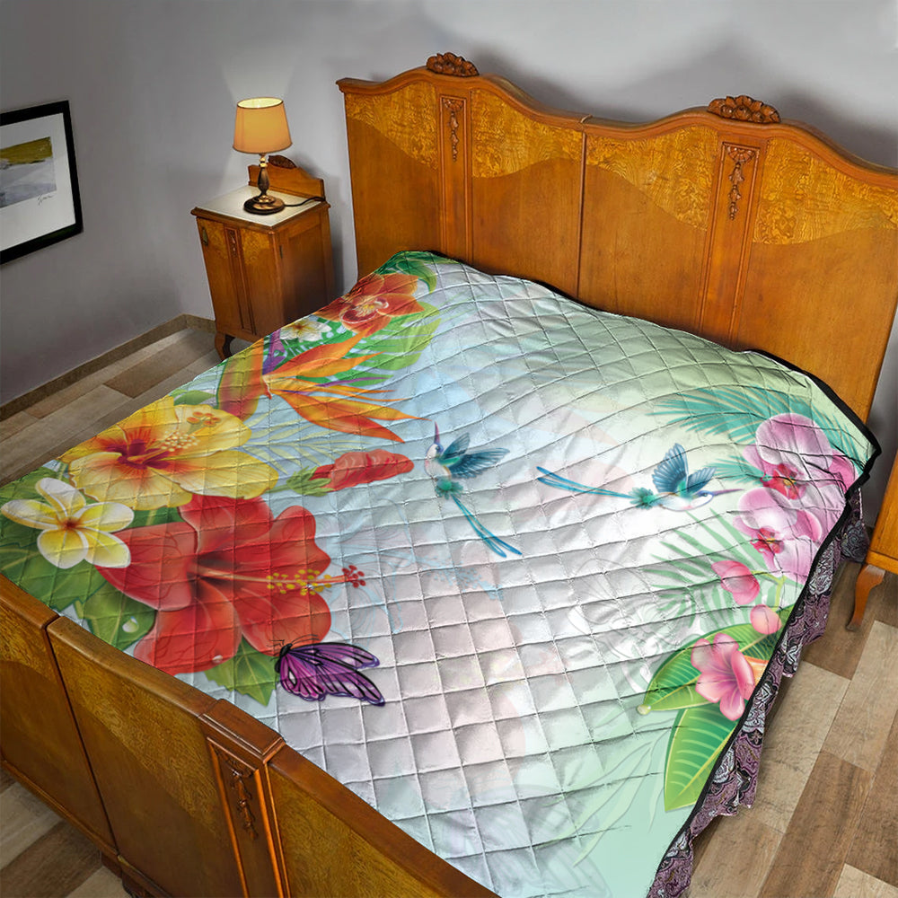 Hawaii Premium Quilt Hibiscus In Jung