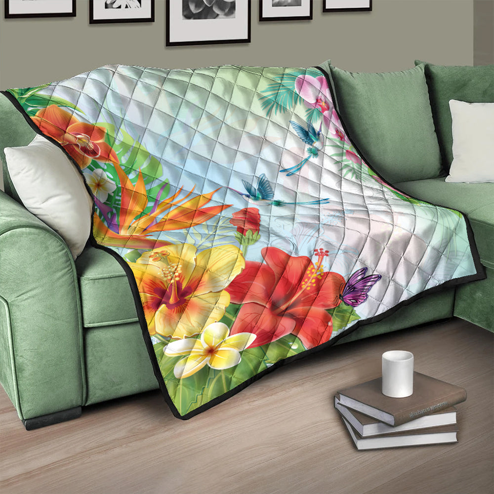 Hawaii Premium Quilt Hibiscus In Jung