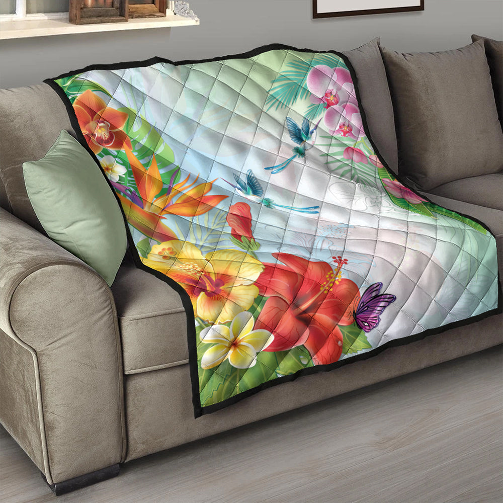 Hawaii Premium Quilt Hibiscus In Jung