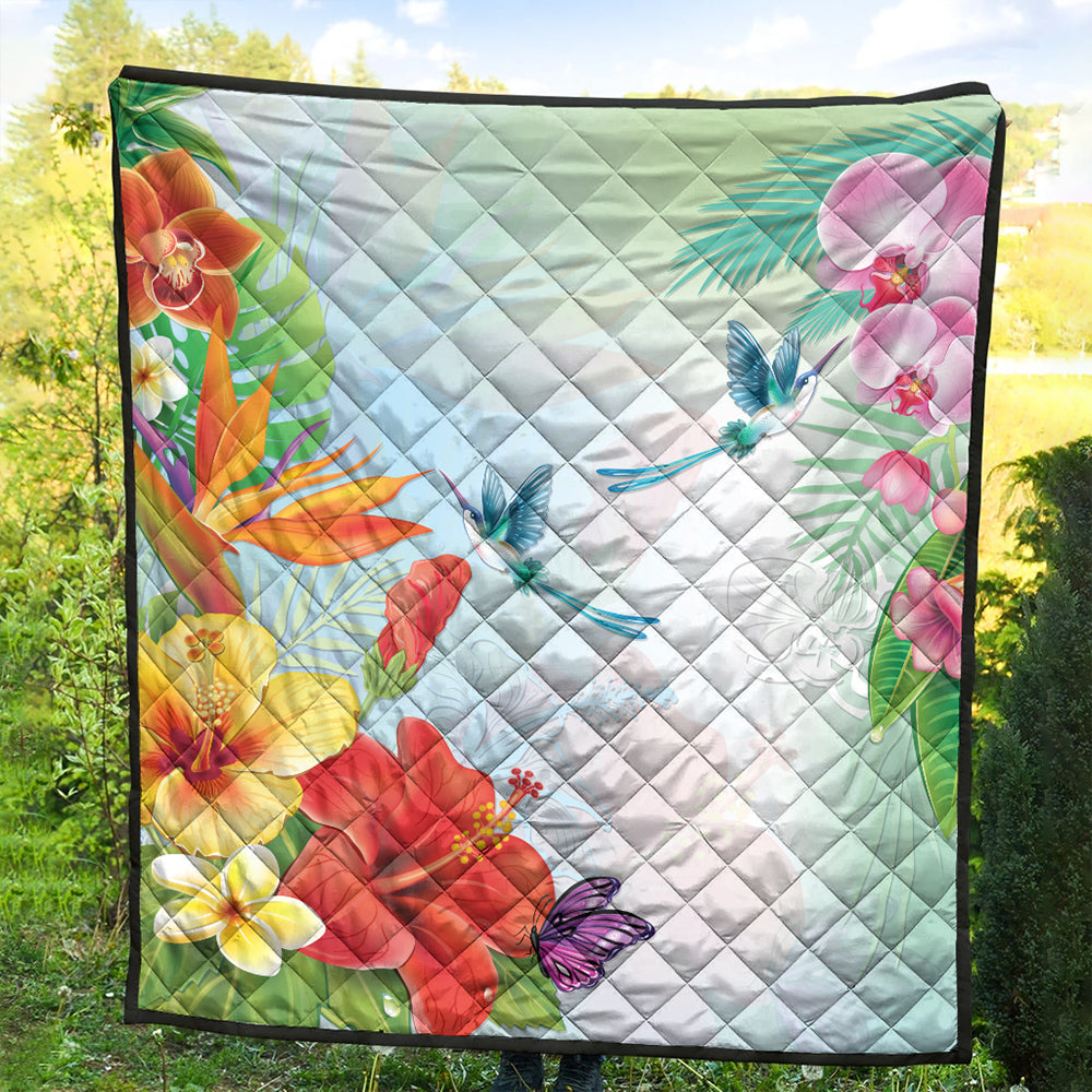 Hawaii Premium Quilt Hibiscus In Jung