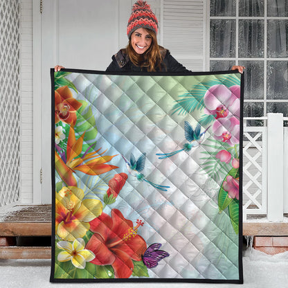 Hawaii Premium Quilt Hibiscus In Jung