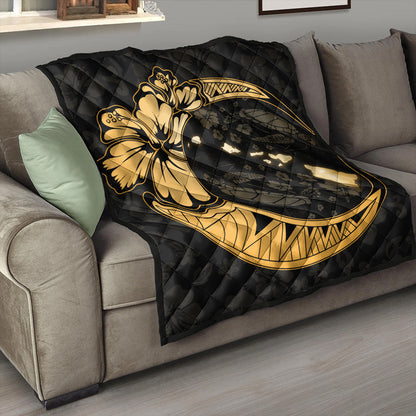 Hawaii Premium Quilt Hibiscus Map On The Moon