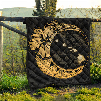 Hawaii Premium Quilt Hibiscus Map On The Moon