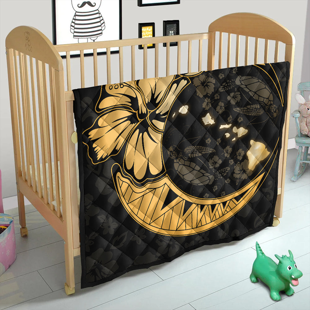 Hawaii Premium Quilt Hibiscus Map On The Moon