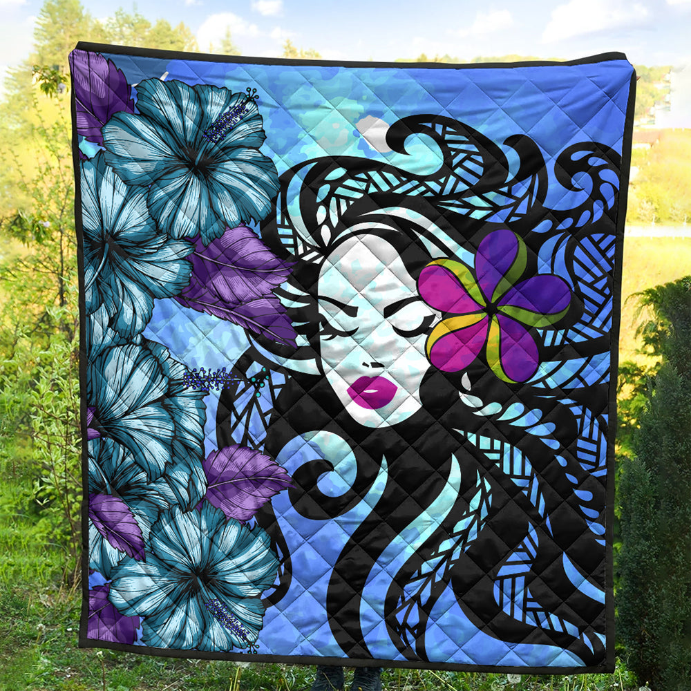 Hawaii Premium Quilt Hibiscus Polynesian Hula Girl