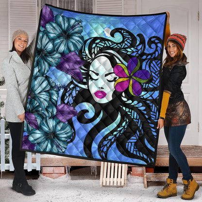 Hawaii Premium Quilt Hibiscus Polynesian Hula Girl