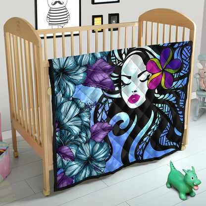 Hawaii Premium Quilt Hibiscus Polynesian Hula Girl