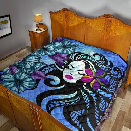 Hawaii Premium Quilt Hibiscus Polynesian Hula Girl