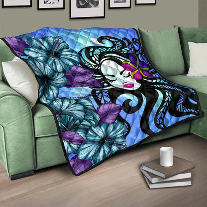 Hawaii Premium Quilt Hibiscus Polynesian Hula Girl