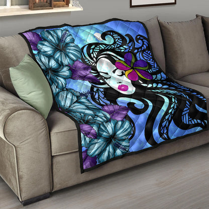 Hawaii Premium Quilt Hibiscus Polynesian Hula Girl