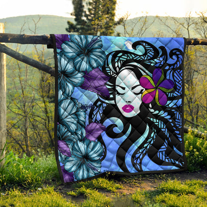 Hawaii Premium Quilt Hibiscus Polynesian Hula Girl