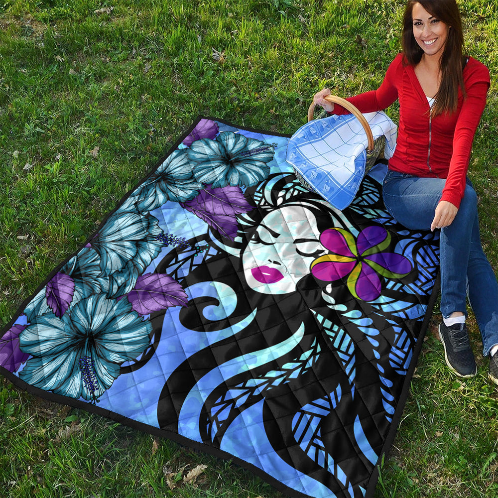 Hawaii Premium Quilt Hibiscus Polynesian Hula Girl