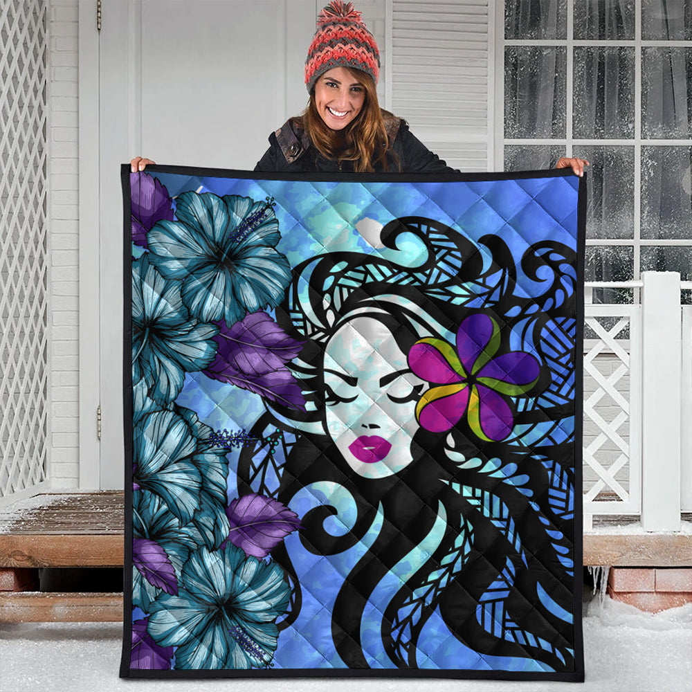 Hawaii Premium Quilt Hibiscus Polynesian Hula Girl