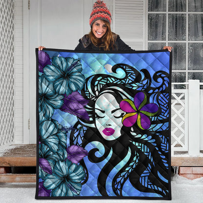 Hawaii Premium Quilt Hibiscus Polynesian Hula Girl