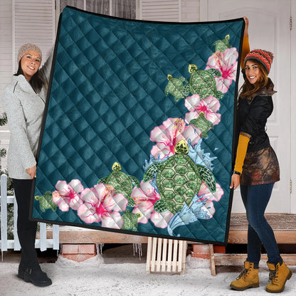 Hawaii Premium Quilt Hibiscus Turtle Dance