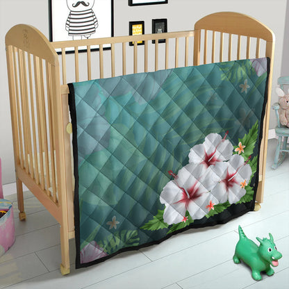 Hawaii Premium Quilt Hibiscus White Flower Gleeful