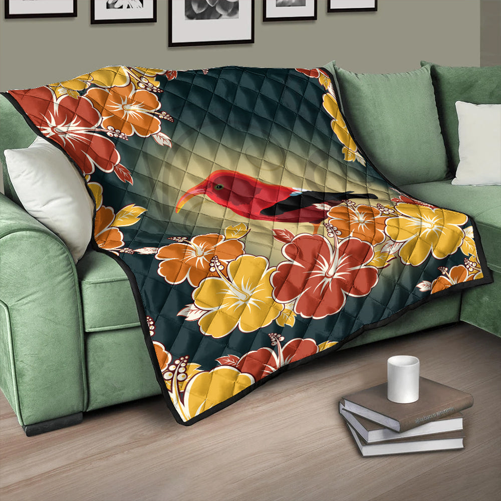 Hawaii Premium Quilt Honeycreeper Hibiscus