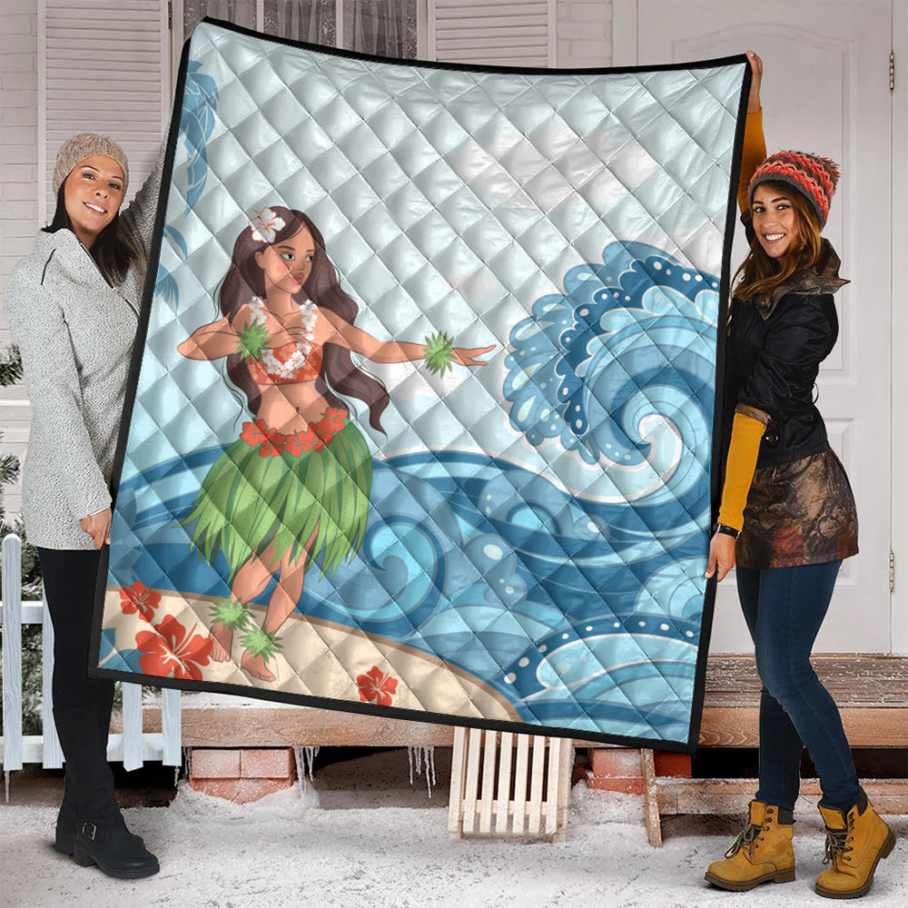 Hawaii Premium Quilt Hula Dance Cartoon