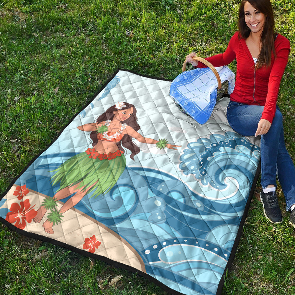 Hawaii Premium Quilt Hula Dance Cartoon