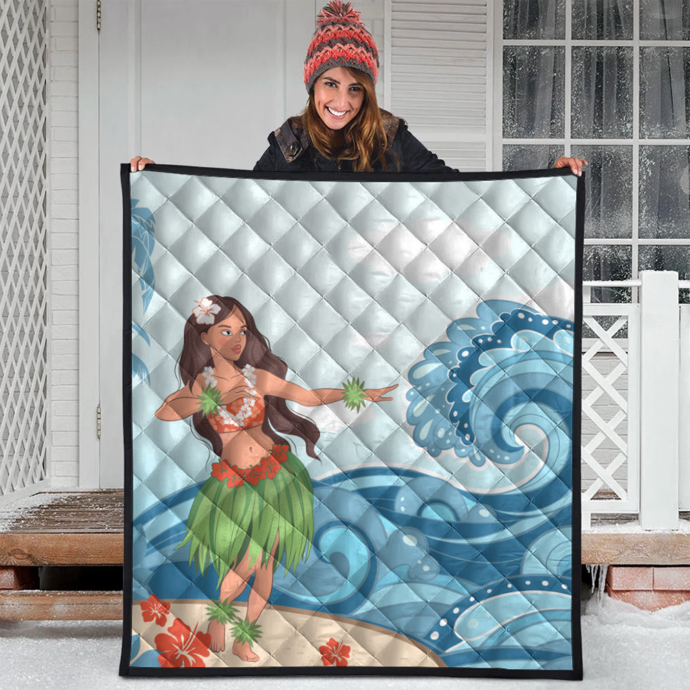 Hawaii Premium Quilt Hula Dance Cartoon