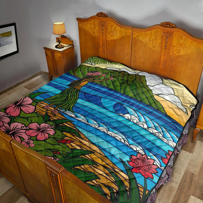 Hawaii Premium Quilt Hula Girl Dance Picture