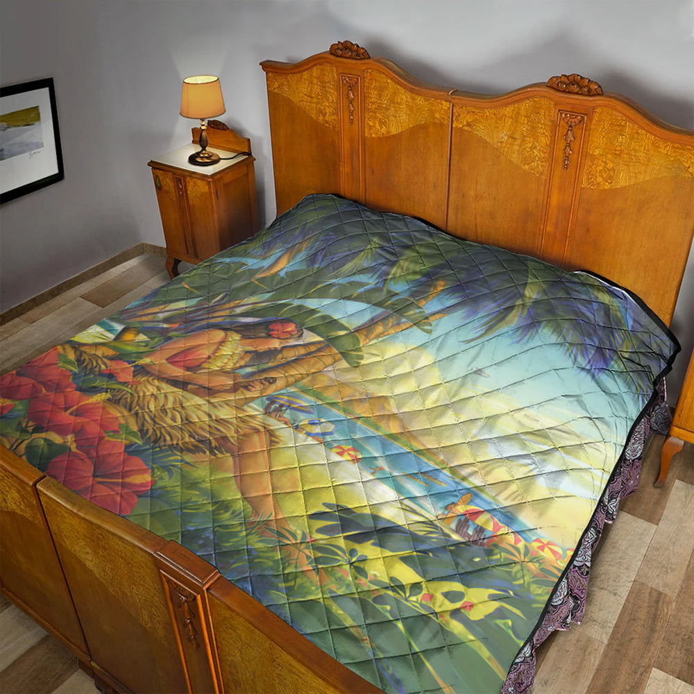 Hawaii Premium Quilt Hula Girl Hola Beach