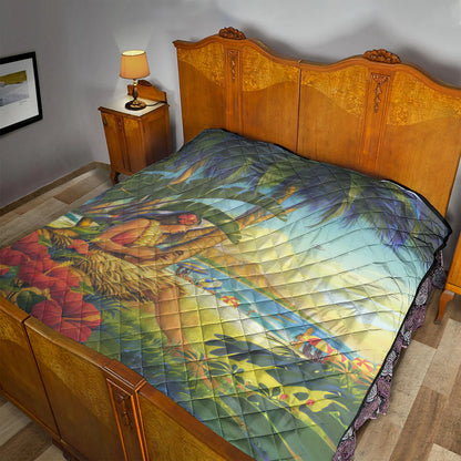 Hawaii Premium Quilt Hula Girl Hola Beach