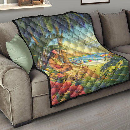 Hawaii Premium Quilt Hula Girl Hola Beach