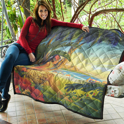 Hawaii Premium Quilt Hula Girl Hola Beach