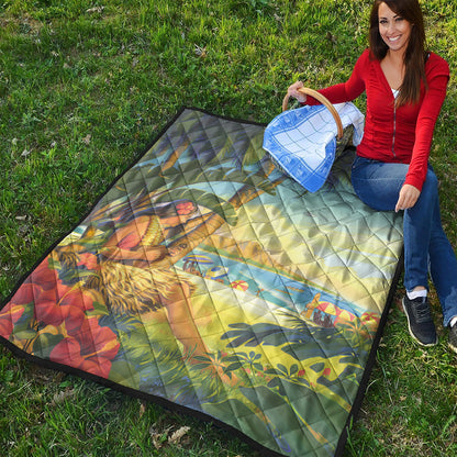 Hawaii Premium Quilt Hula Girl Hola Beach