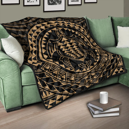 Hawaii Premium Quilt Kakau Honu Arc Polynesian Gold