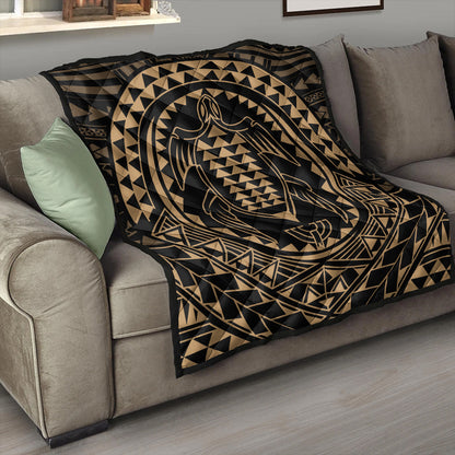 Hawaii Premium Quilt Kakau Honu Arc Polynesian Gold