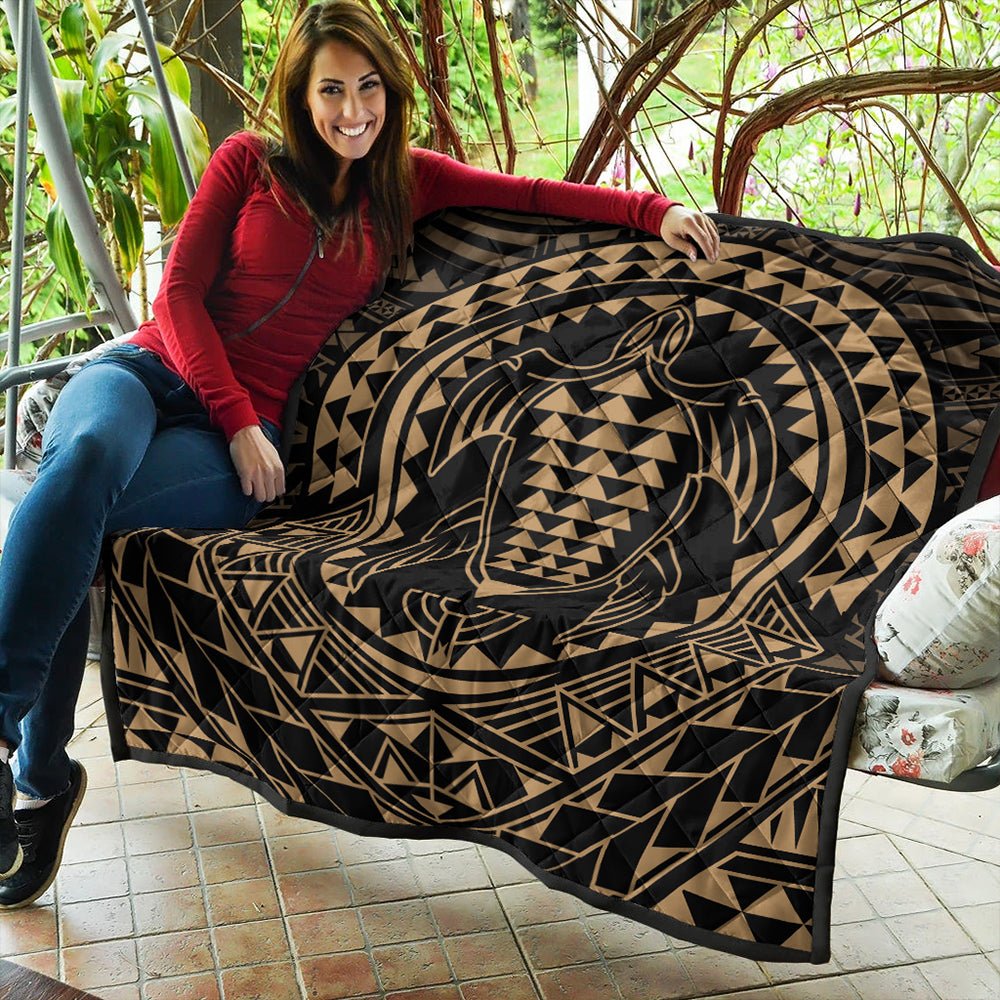 Hawaii Premium Quilt Kakau Honu Arc Polynesian Gold