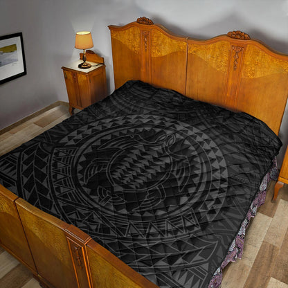 Hawaii Premium Quilt Kakau Honu Arc Polynesian Gray