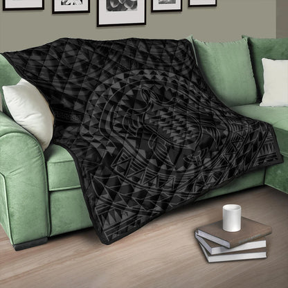 Hawaii Premium Quilt Kakau Honu Arc Polynesian Gray