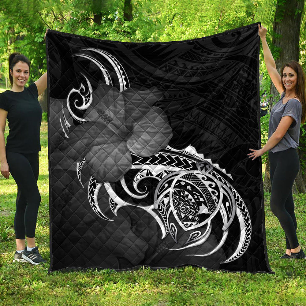 Hawaii Premium Quilt Map Turtle Hibiscus Polynesian Divise