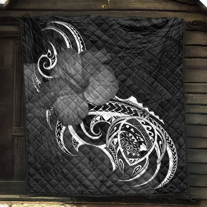 Hawaii Premium Quilt Map Turtle Hibiscus Polynesian Divise