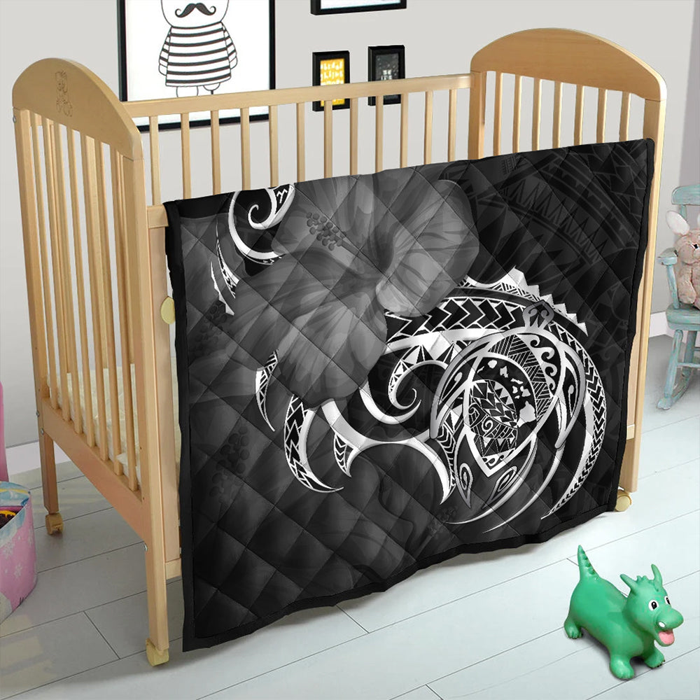 Hawaii Premium Quilt Map Turtle Hibiscus Polynesian Divise