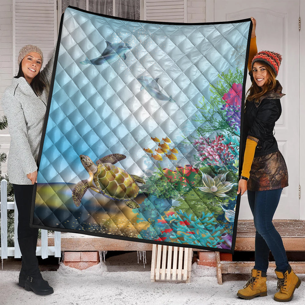 Hawaii Premium Quilt Ocean Cartoon