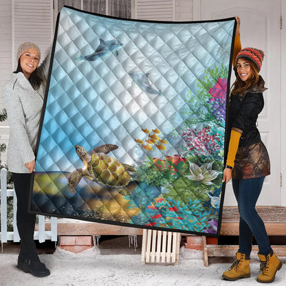 Hawaii Premium Quilt Ocean Cartoon