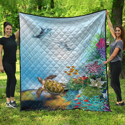 Hawaii Premium Quilt Ocean Cartoon