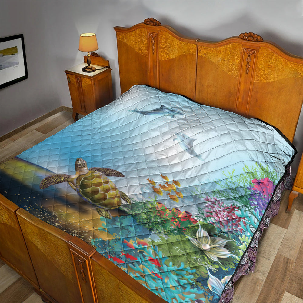 Hawaii Premium Quilt Ocean Cartoon