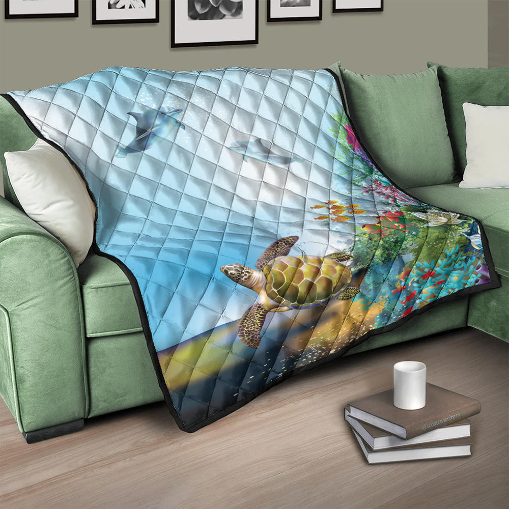 Hawaii Premium Quilt Ocean Cartoon