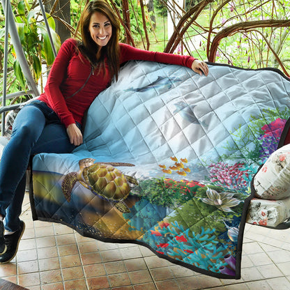 Hawaii Premium Quilt Ocean Cartoon