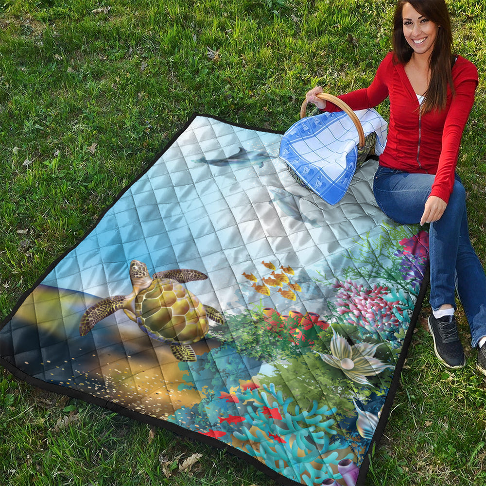 Hawaii Premium Quilt Ocean Cartoon