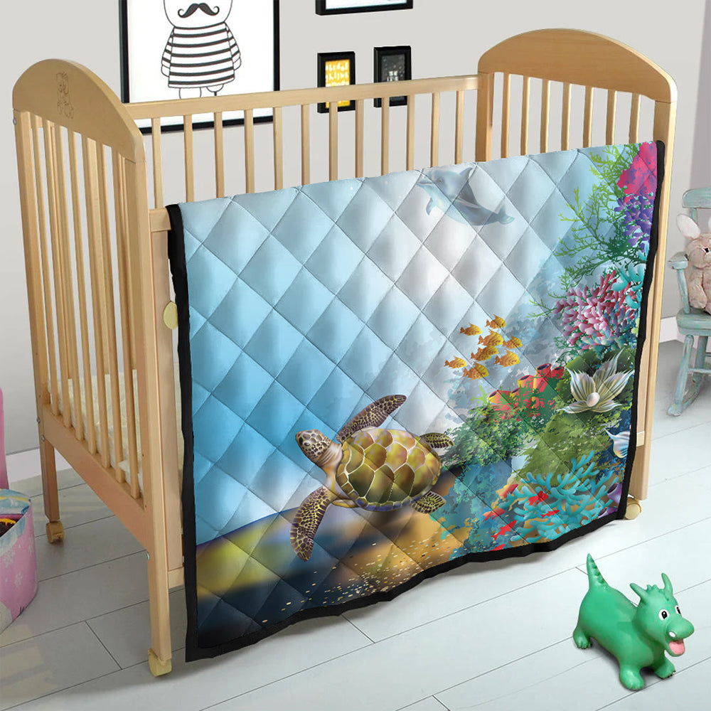 Hawaii Premium Quilt Ocean Cartoon