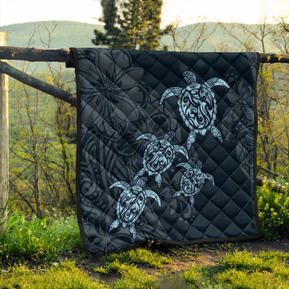 Hawaii Premium Quilt Plumeria Polynesian Deep Sea Turtle